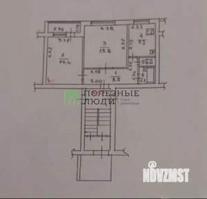 2-к квартира, вторичка, 48м2, 1/5 этаж