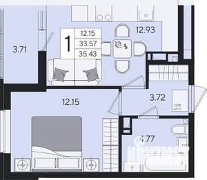 1-к квартира, вторичка, 35м2, 5/8 этаж