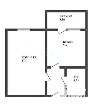 1-к квартира, вторичка, 38м2, 1/16 этаж