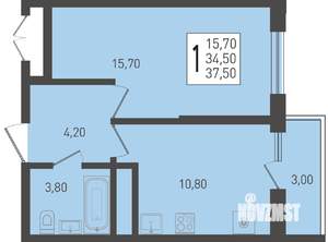 1-к квартира, вторичка, 38м2, 17/24 этаж