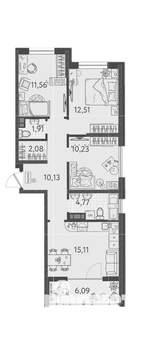 3-к квартира, вторичка, 71м2, 2/9 этаж