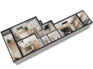 2-к квартира, вторичка, 66м2, 9/18 этаж