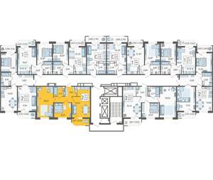 2-к квартира, строящийся дом, 61м2, 23/23 этаж