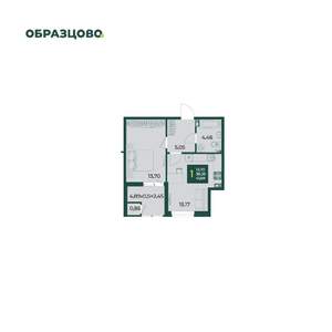 1-к квартира, вторичка, 42м2, 7/18 этаж