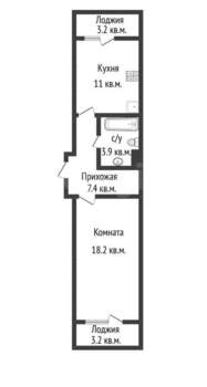1-к квартира, вторичка, 41м2, 13/21 этаж