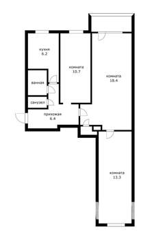 3-к квартира, вторичка, 60м2, 5/5 этаж