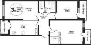 3-к квартира, вторичка, 83м2, 23/24 этаж