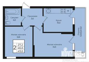 2-к квартира, вторичка, 50м2, 7/7 этаж