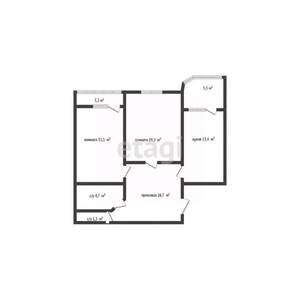 2-к квартира, вторичка, 73м2, 3/14 этаж