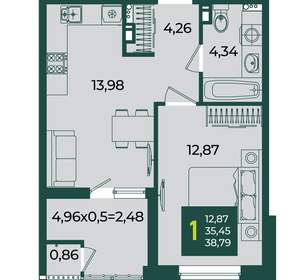 1-к квартира, вторичка, 39м2, 4/18 этаж