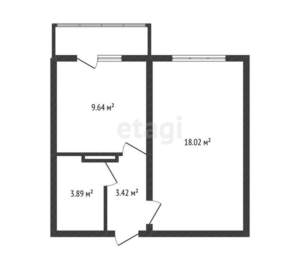1-к квартира, вторичка, 35м2, 8/16 этаж