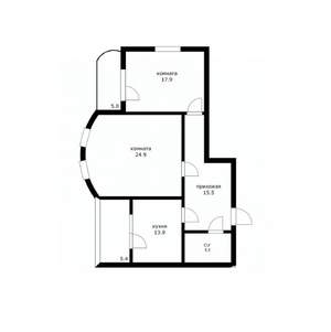 2-к квартира, вторичка, 77м2, 4/16 этаж