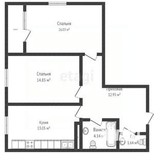 2-к квартира, вторичка, 60м2, 8/18 этаж