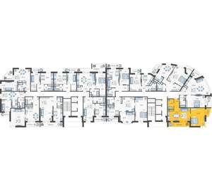 2-к квартира, строящийся дом, 62м2, 14/16 этаж