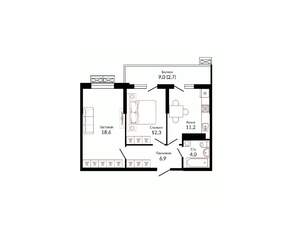 2-к квартира, вторичка, 57м2, 20/23 этаж