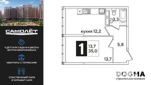 Студия квартира, вторичка, 35м2, 15/16 этаж