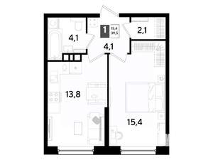 1-к квартира, вторичка, 40м2, 3/16 этаж