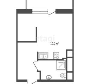 Студия квартира, вторичка, 25м2, 6/6 этаж