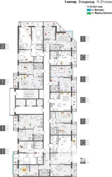 1-к квартира, строящийся дом, 41м2, 19/24 этаж