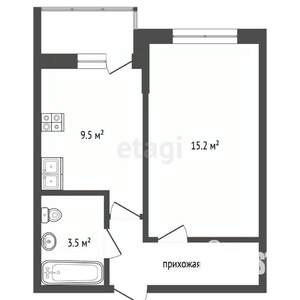1-к квартира, вторичка, 32м2, 6/19 этаж