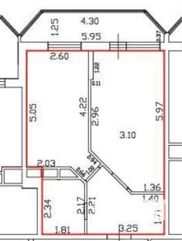 1-к квартира, вторичка, 41м2, 3/17 этаж