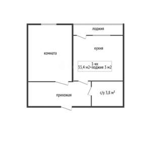 1-к квартира, вторичка, 33м2, 14/17 этаж