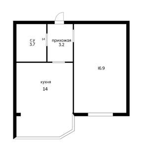 1-к квартира, вторичка, 37м2, 5/11 этаж