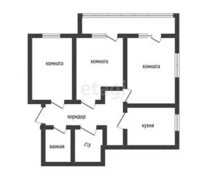 3-к квартира, вторичка, 73м2, 8/17 этаж