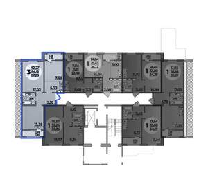 2-к квартира, вторичка, 57м2, 1/8 этаж