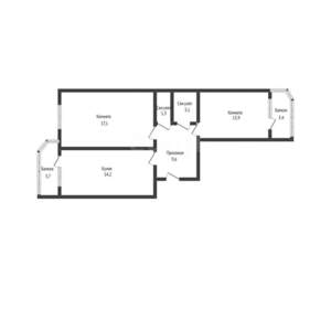 2-к квартира, вторичка, 60м2, 21/22 этаж