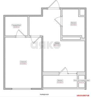 1-к квартира, вторичка, 38м2, 13/19 этаж