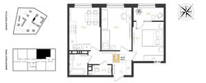 2-к квартира, вторичка, 55м2, 7/9 этаж