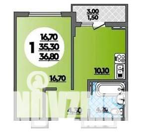 1-к квартира, сданный дом, 37м2, 9/18 этаж