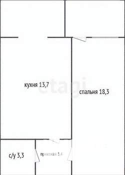 1-к квартира, вторичка, 39м2, 5/6 этаж