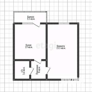 1-к квартира, вторичка, 37м2, 8/16 этаж