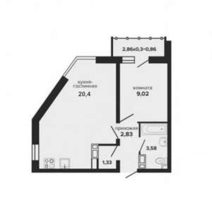 1-к квартира, вторичка, 38м2, 15/24 этаж