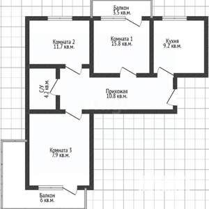 3-к квартира, вторичка, 60м2, 4/9 этаж