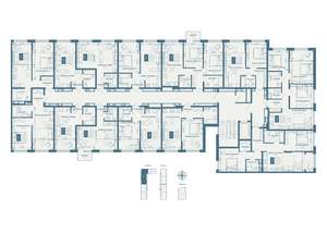 1-к квартира, строящийся дом, 44м2, 6/18 этаж