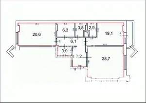 3-к квартира, вторичка, 98м2, 11/16 этаж