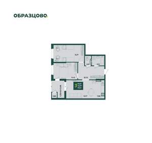3-к квартира, вторичка, 67м2, 16/18 этаж
