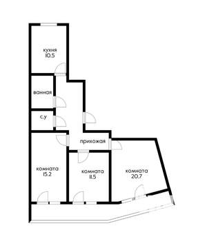 3-к квартира, вторичка, 77м2, 22/24 этаж