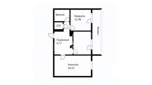 2-к квартира, вторичка, 60м2, 12/12 этаж