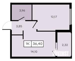 1-к квартира, вторичка, 36м2, 2/8 этаж