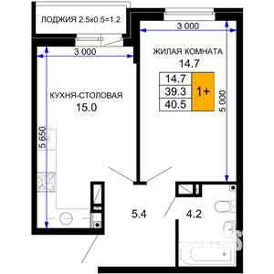 1-к квартира, вторичка, 41м2, 9/16 этаж