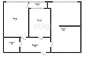 3-к квартира, вторичка, 54м2, 2/3 этаж