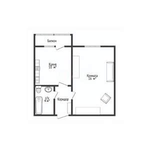 1-к квартира, вторичка, 33м2, 4/6 этаж