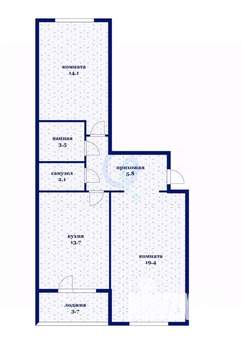 2-к квартира, вторичка, 62м2, 1/16 этаж