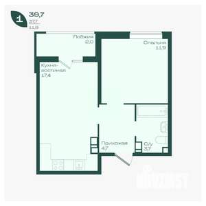 1-к квартира, вторичка, 40м2, 4/18 этаж