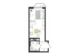Студия квартира, строящийся дом, 25м2, 5/9 этаж
