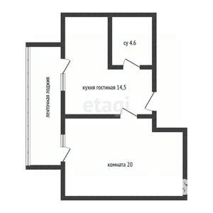 1-к квартира, сданный дом, 47м2, 5/8 этаж